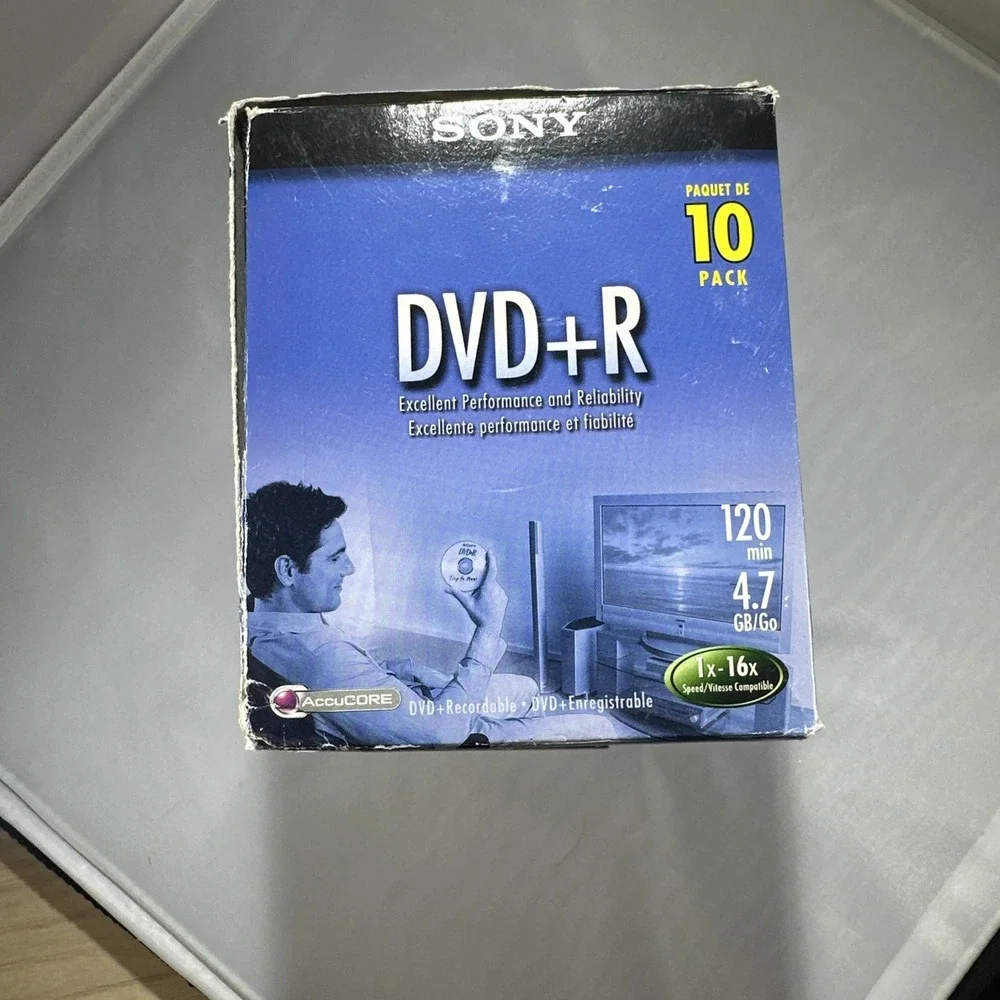 Sony DVD + R 10 Pack Recordable Discs 120 min 4.7 GB Blank New Sealed